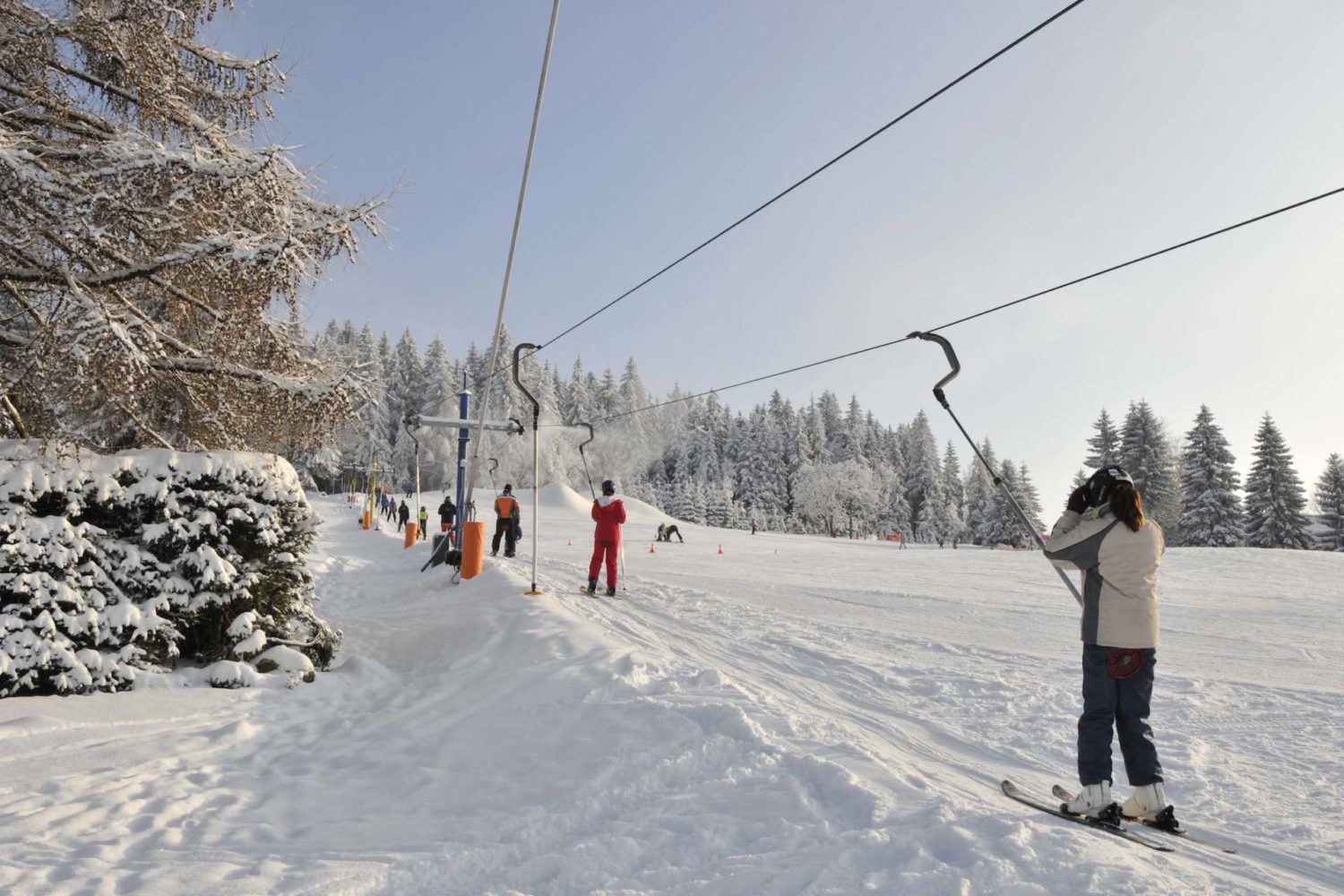 Vlek na sjezdovce Severák ve Ski aréně Jizerky