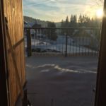 Apartmán Čihadla – pohled z okna v zimě